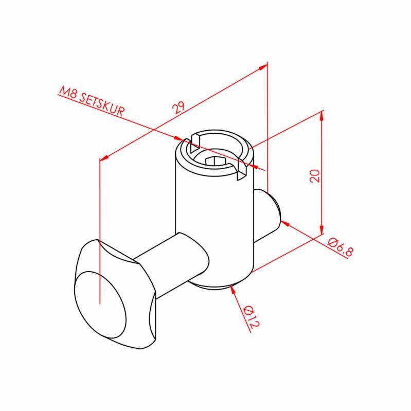 Çektirme Tip Bağlantı Düz 30X30 K8