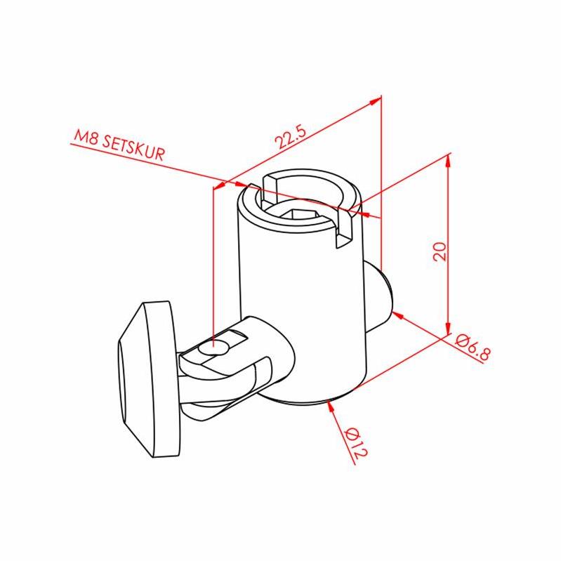 Çektirme Tip Bağlantı Açılı 30X30 Ø12 Tekli