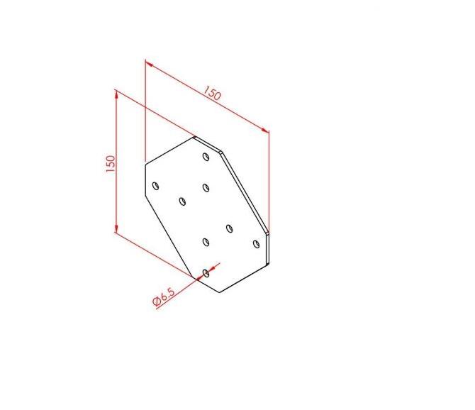 Dört Yönlü Bağlantı Sacı 30X30 K8 Çinko