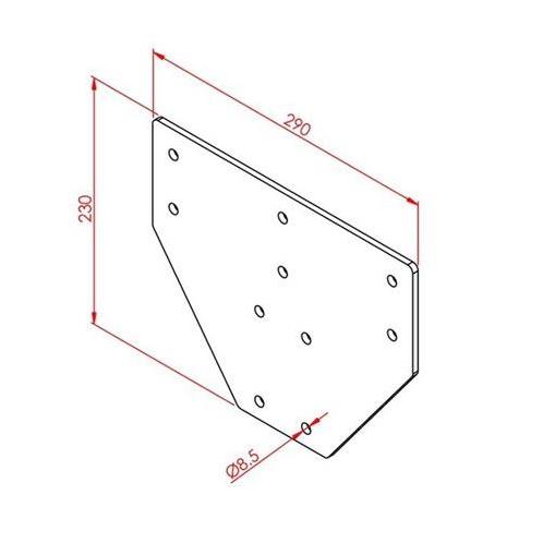 Üç Yönlü Bağlantı Sacı 100X100 K10 Çinko