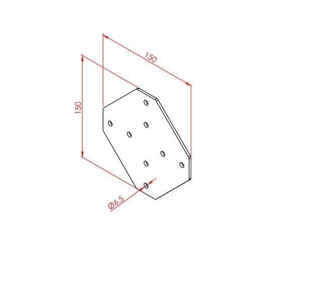 Dört Yönlü Bağlantı Sacı 40X40 K10 Çinko