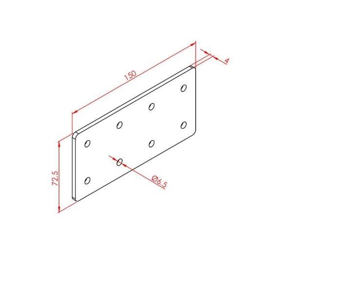 Düz Ek Bağlantı Sacı 40X80 K10 Çinko