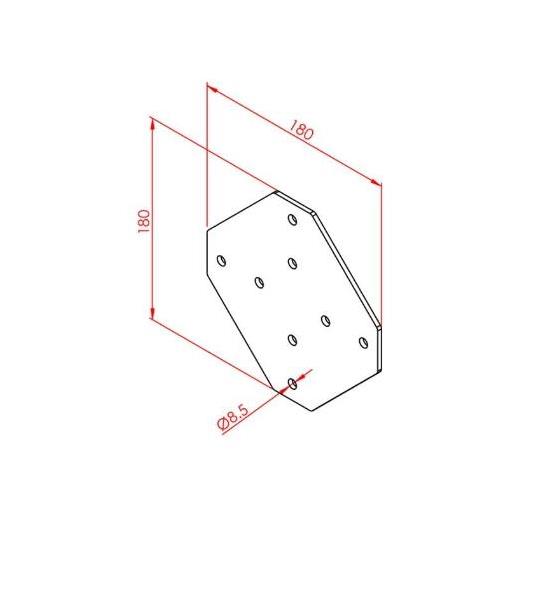 Dört Yönlü Bağlantı Sacı 45X45 K10 Çinko