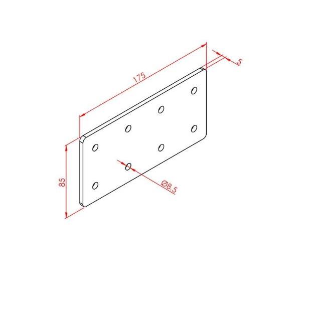 Düz Ek Bağlantı Sacı 45X90 K10 Çinko