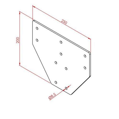 Üç Yönlü Bağlantı Sacı 90X90 K10 Çinko