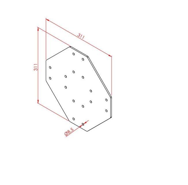 Dört Yönlü Bağlantı Sacı 90X90 K10 Çinko