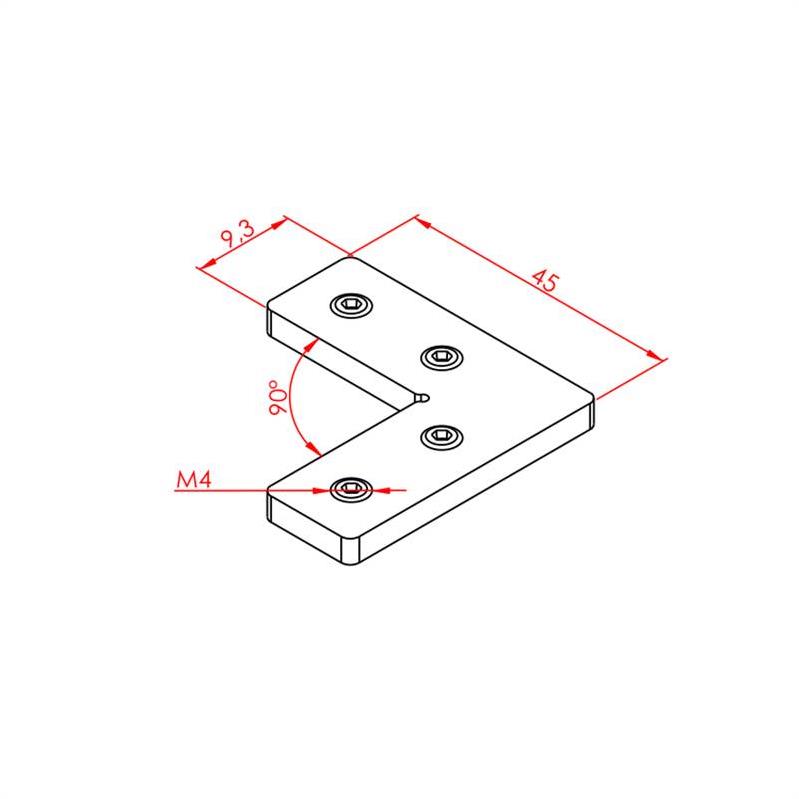 Dereceli Bağlantı Parçaları20X20 90° K6