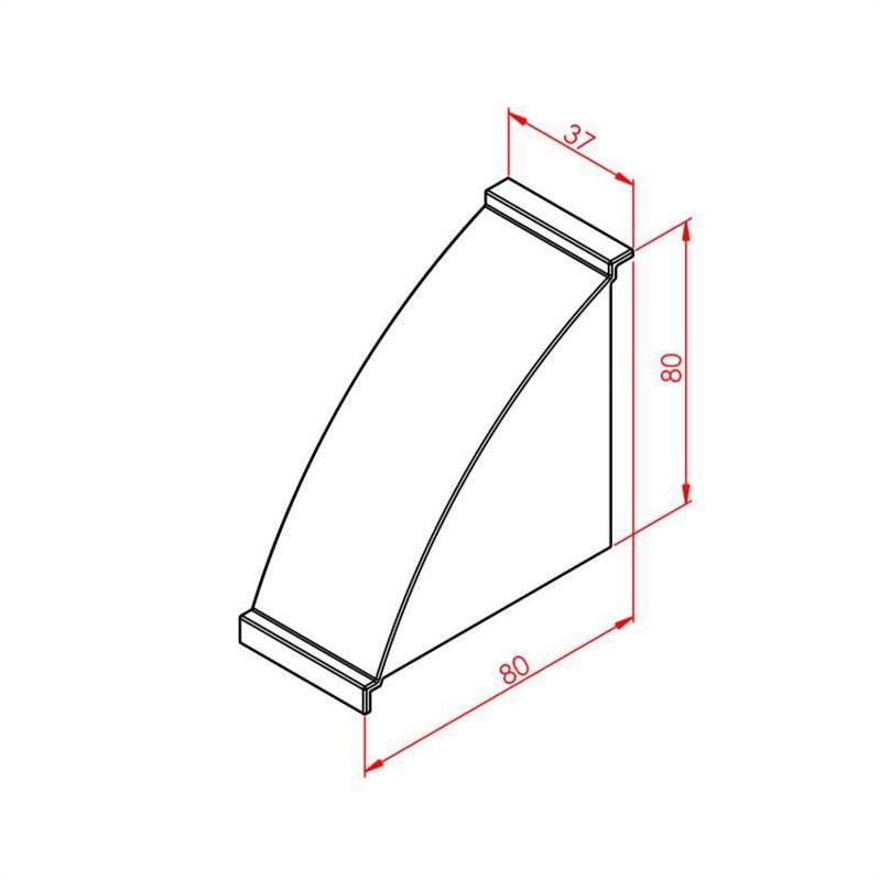 Köşe Bağlantı Kapağı Uzun 40X80