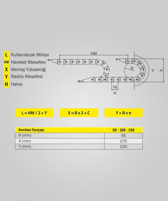 Hareketli Kablo Kanalı 35X80 Ağır Seri  (İç Ölçü)