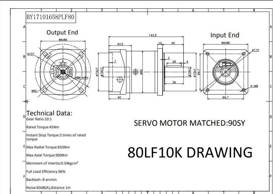 80 Gövde 1/10 Step Motor Redüktörü