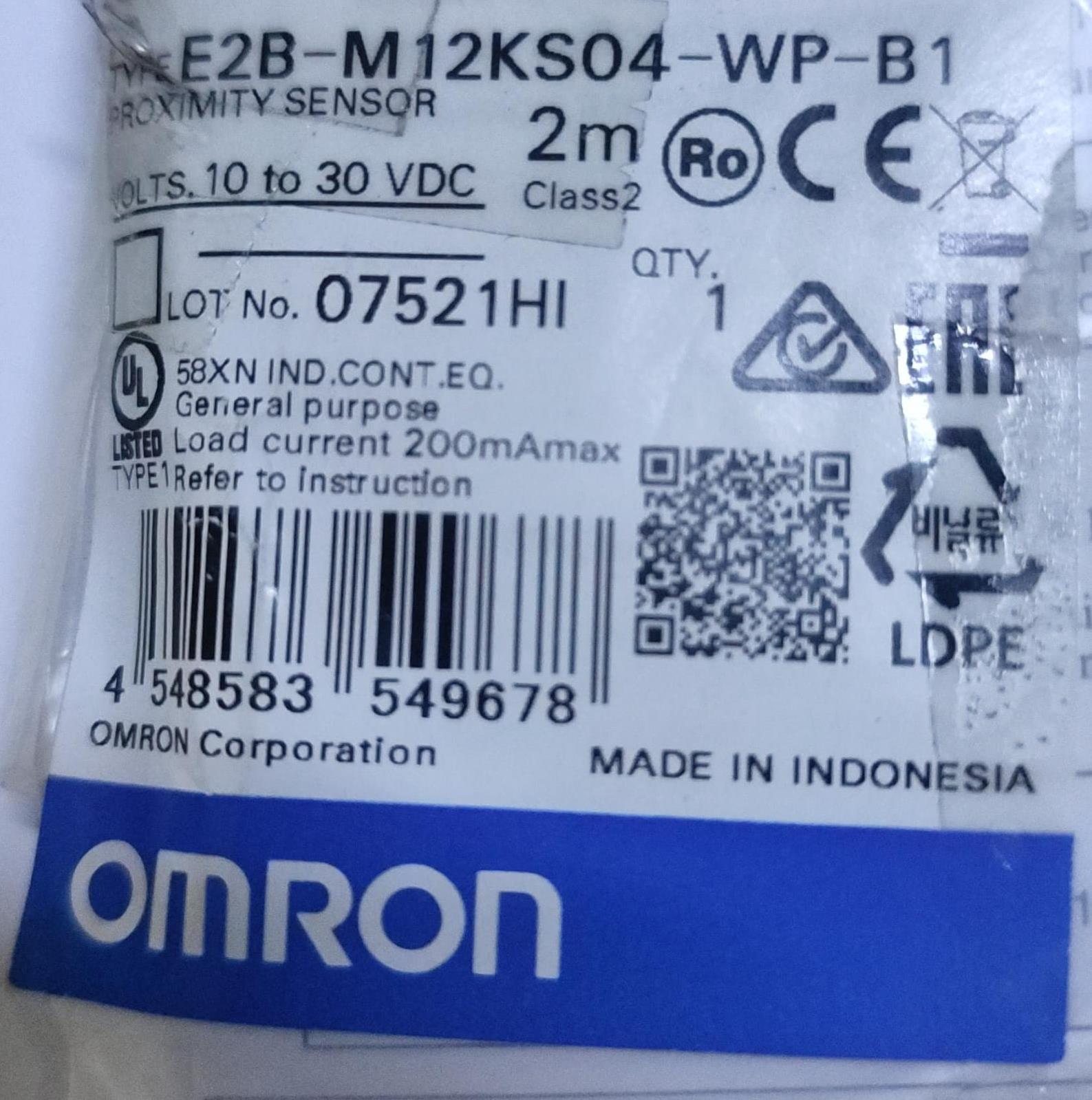 Omron İndüktif Sensör E2B-M12Ks04-Wp-B1 Pnp No