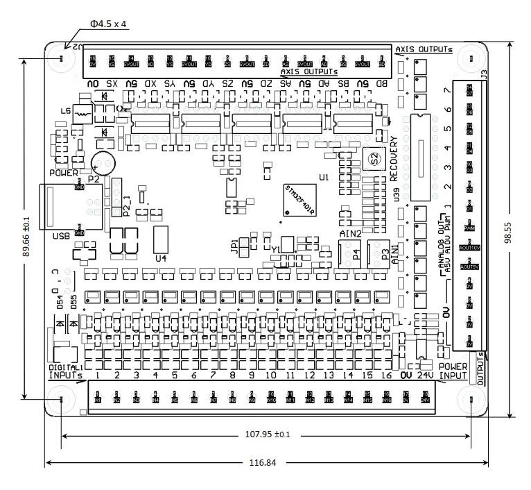 3 Eksen Akz 250-Usb3-Npn Mach3 Kontrol Kartı