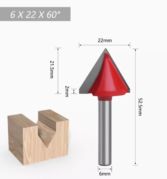 Engraving ve Yazı Ucu Bıçağı Freze 6x22x60 Derece