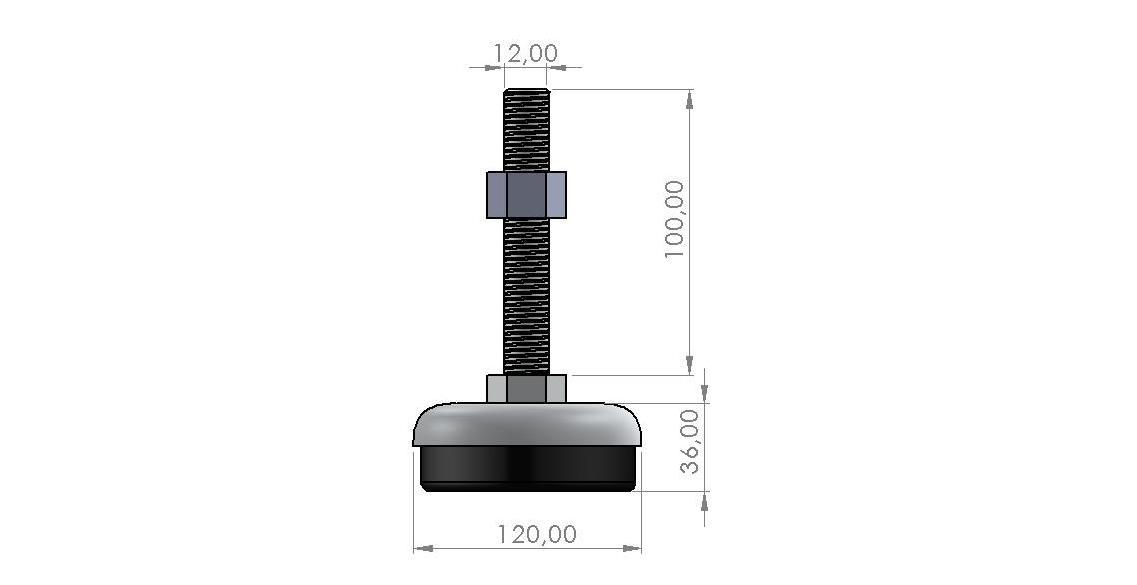 120 Lik M12X100 Tezgah Tamponu Bombeli Krom Ayak