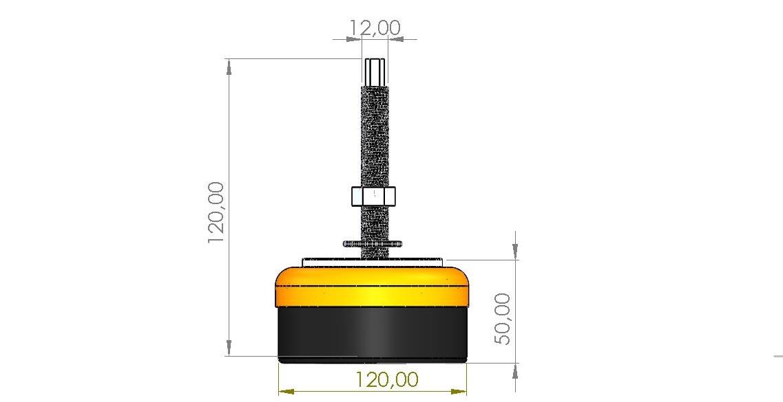 120 Lik M12X1.25 Tezgah Tamponu Federli Statik Boyalı